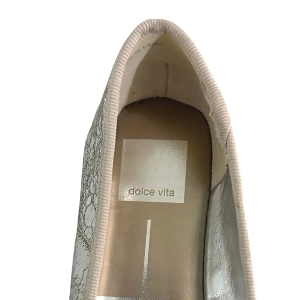 New without box dolce vita silver distressed leather anisa ballet flat size 9